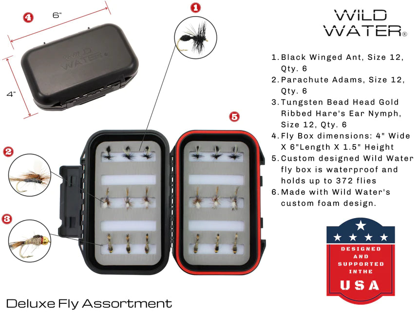 Waterproof Fly Box & 18 Flies