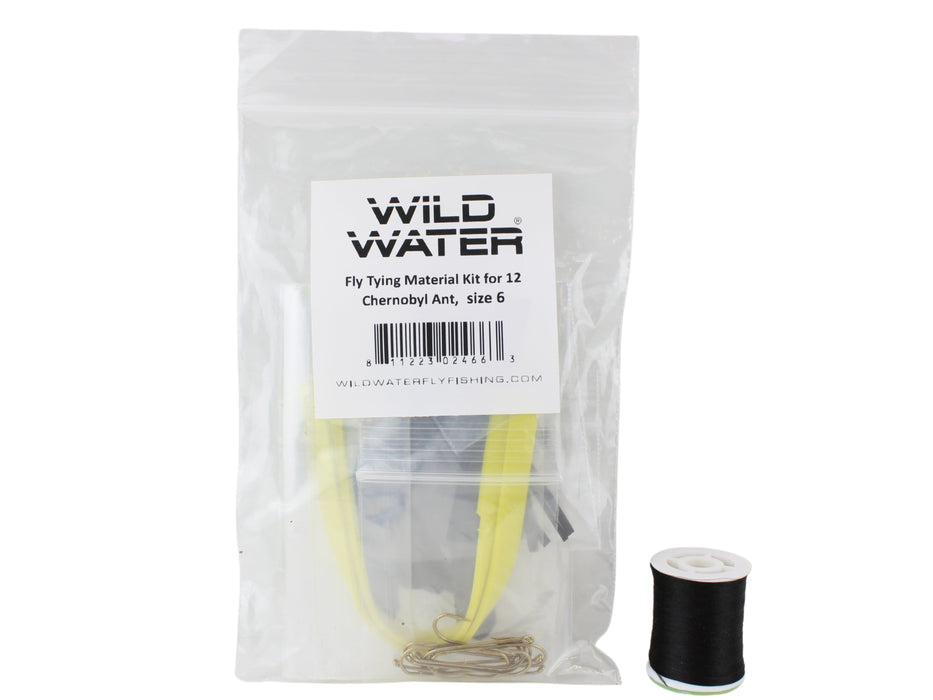 Wild Water Fly Fishing Fly Tying Material Kit, Chernobyl Ant