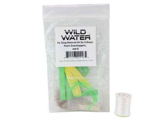 Wild Water Fly Fishing Fly Tying Material Kit, Green Foam Grasshopper