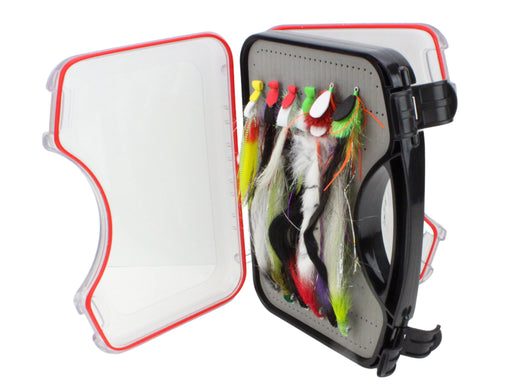 Wild Water Fly Fishing Mini Mega Saltwater Assortment, 30 Flies with Wild Water's Small Fly Suitcase