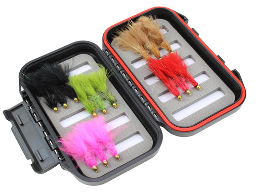 Wooly Buggers for Bass & Trout - 15 Flies with Small Box