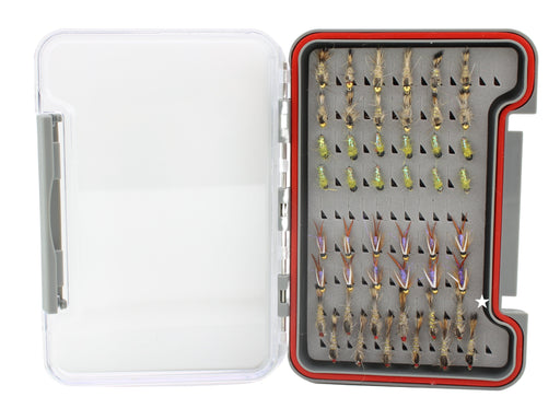 Wild Water Fly Fishing Nymph Assortment, 48 Flies with Wild Water's Small Thin Fly Box